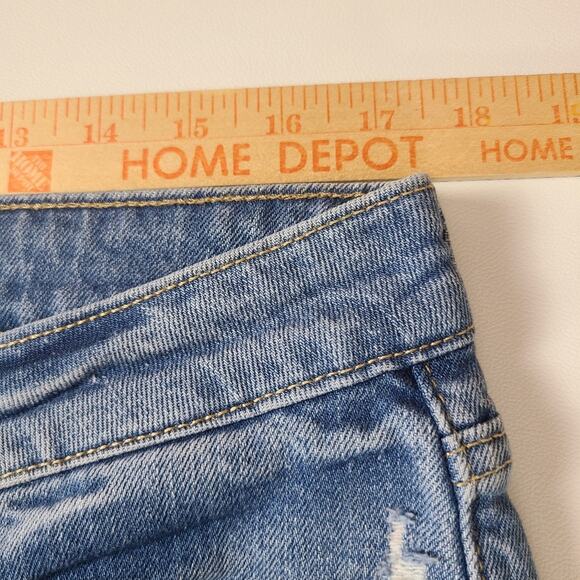 Old Navy High Rise O.G. Straight Secret Smooth Pockets Distressed Jeans Size 14 - Picture 5 of 15